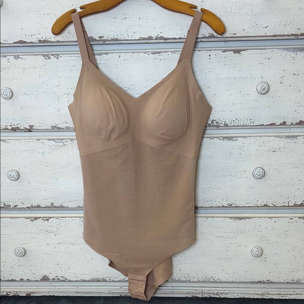Honeylove Nude Shaping Cami Bodysuit L Built-In Bra Sculpting